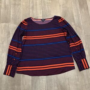 Womens Express Striped Boatneck Long Sleeve Lightweight‎ Top Shirt